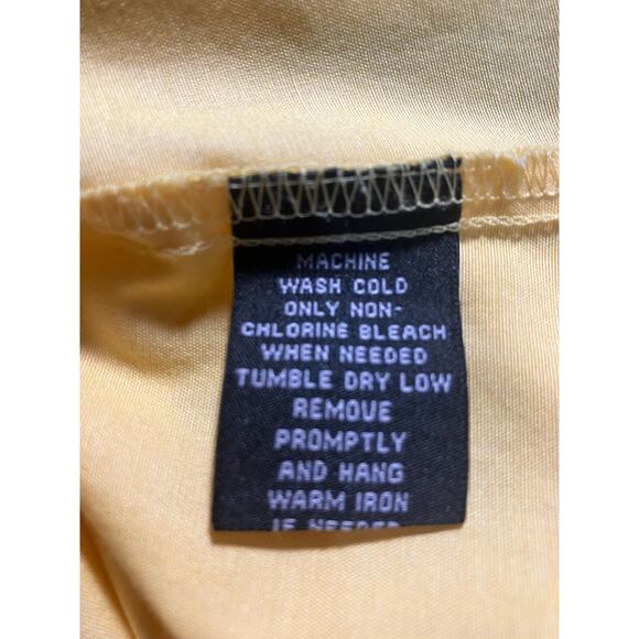 Investments Women's Yellow Wrinkle Free 3/4 Sleeve Button-Up Blouse Tunic SZ 8 - Picture 7 of 8